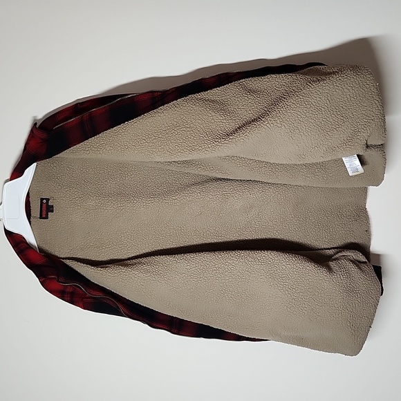 Wolverine Mens Buffalo Check Plaid Sherpa Lined Full Zip Shacket jacket Holiday - Picture 7 of 10